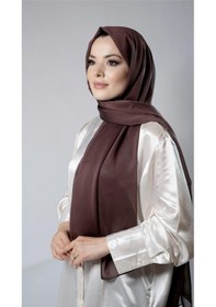 Resim Hürrem Bone Kahverengi Düz Klasik Şal Şifon Kumaş Janjan Abiye 202108 14 