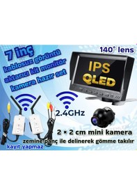 Resim Kablosuz 7 İnç Monitör 19 Mm Ultra Mini Araç Görüş Kamerası 12 V Kayıt Yapmaz 
