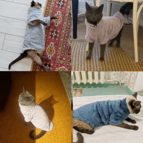 Resim Kışlık Polar Kedi Kazağı Sıcak Tutan Yumuşak Kedi Kıyafeti 17469 - Gri / XS 