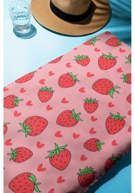 Resim Dijital Baskı Plaj Deniz Havlusu Çilek Desenli Peştamal Hvl0161 Renkli 