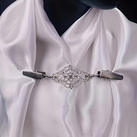 Resim 1 adet/4 adet Klasik Retro Kazak Eşarp Hırka Düğme İki Renk Seçeneği Gömlek Yaka Klipsi Kaymaz Sıkma Rozeti Erkek ve Kadınlar için 