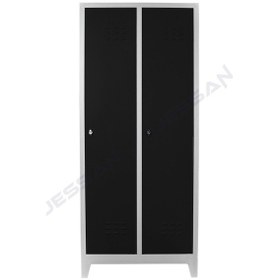 Resim Jessan Ofis 2 Li Standart Soyunma Dolabı Gri Siyah 