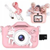 Resim AteşTech Çocuk Fotoğraf Makinesi 2inç Kılıflı Hd Dijital Selfie Kamera + 32GB Hafıza Kartı 