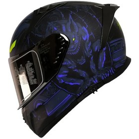 Resim Motoanl Ece 22.r06 Sertifikalı Double Vizör Full Face Kask Mision Blue Mavi 