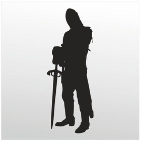 Resim Folyo Sticker Savaşçı 70cm Uzunluk Siyah 