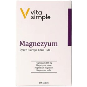 Resim Vita simple magnezyum i̇çeren takviye edici gıda 60 tablet 