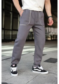 Resim Füme Şerit Detaylı Jogger Eşofman Altı E6581 Füme 