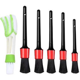 Resim Araba Temizlik Detay Fırçası 5+1 Set Klima Izgara Temizleme 