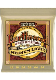 Resim Ernie Ball P02003 Earthwood Medium Light 80/20 Bronze 0 12 0 54 Akustik Gitar Teli 