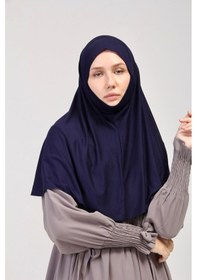 Resim Manolyaşal İslamic Hijab Pratik Eşarp Peçeli-peçesiz Hazır Türban Sufle - Lacivert Lacivert 