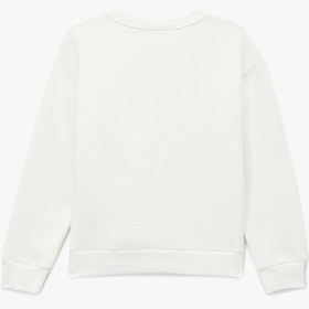 Resim Koton Ayıcık Baskılı Uzun Kollu Bisiklet Yaka Sweatshirt Ekru 6wkg10259ak Ekru 
