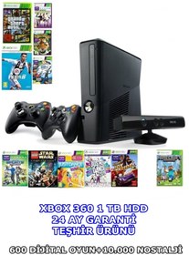 Resim xbox 360 1tb Hdd 600 Dijital Oyun 2 Kol Kinect Kamera 2 Yıl Garanti 