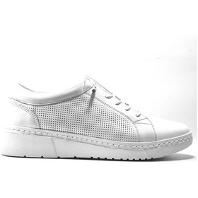 Resim Beety 5277-1 Hakiki Deri Beyaz Lastikli Ortopedik Kadın Ayakkabı Beyaz 