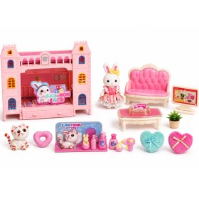 Resim Bay Dreamy Mini Tavşan Ailesi Eğlenceli Ranza Seti 