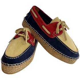 Resim Tufan Shoes Lacivert Hakiki Süet Hasır Taban Bağlı Loafer Lacivert 