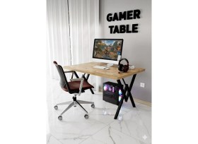 Resim Modülare Profesyonel Oyuncu Masası Siyah Bilgisayar Çalışma Masası 120 cm Gamer Table 