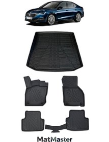 Resim MatMaster Skoda Octavia 2024 Model 5D Premium Ekstra Havuzlu Paspas Ve Bagaj Havuzu Set 