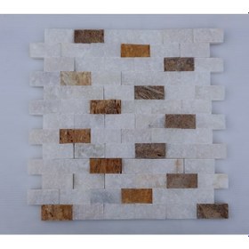 Resim 3 Mix Traverten Patlatma Mermer Tv Ünitesi Arkası Kaplama Taşı 