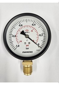 Resim Pakkens Çap 100 Alttan -1/0 Bar Kuru Vakummetre 