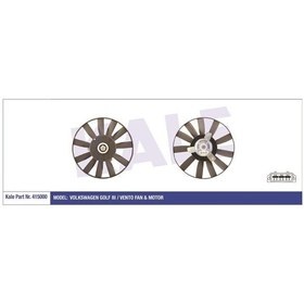 Resim KALE 415000 FAN MOTORU GOLF III VENTO DAVLUMBAZLI 80W 305mm 
