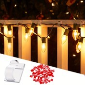 Resim 30 adet Yapışkan Kablo Klipsi, Açık Hava için, Noel Işıkları Klipsleri, Dekorasyon Klipsleri, Kendinden Yapışkanlı Kanca Kablo Yönetimi Tel Tutucu, Peri Işığı Aksesuarları, (Açık) 