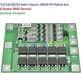 Resim Storex 4S Bms 40A Geliştirilmiş Versiyon 16.8V 4 Pil 18650 Lityum Koruma 