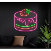 Resim Twins Led Çilekli Pasta Figürlü Neon Tabela Pembe Model:model:37243366 Pembe 