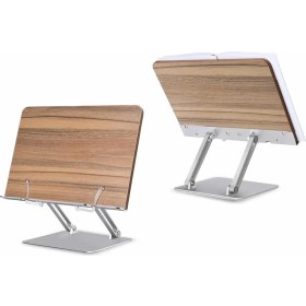 Resim Storemax Npo STD002 Okuma Açısı Ayarlı,kıskkaçlı Alüminyum&ahşap Kitap/tablet/notebook Standı Modern Rahle 