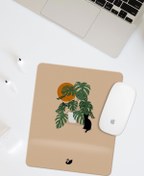 Resim Minimal Çizimli Bilek Destekli Dikdörtgen Mouse Pad 