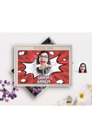 Resim Bk Gift Kişiye Özel Canım Annem Karikatürlü 1000 Parça Profesyonel Puzzle-1 