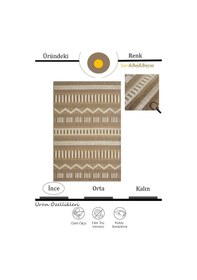 Resim Çam Halı Togo 676 Sarı İskandinav Desenli Koridor Halısı Kesme Yolluk Mutfak Halısı Modern Salon Halısı 