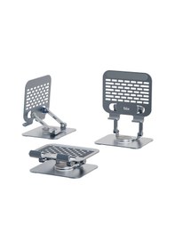 Resim Bix Ps01 360 Dönebilen Isı Dağıtımlı Katlanabilir Metal Tablet Standı Apple Uyumlu iPad Tutucu Gri 