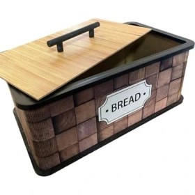 Resim Aesco Kapaklı Ahşap Ekmeklik, Doğal Ahşap Malzeme, Mutfak Dekoratif Saklama Kutusu 