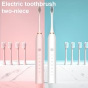 Resim 2 Paket Sekiz Başlıklı Ultrasonik Elektrikli Diş Fırçası, 6 Mod ve Akıllı Zamanlayıcı ile, Şarj Edilebilir USB Ağız Bakımı, Erkekler ve Kadınlar için, 8 Yedek Yumuşak Kıl Fırça Başlığı ile Hassas Diş Etleri ve Dişler için. Noel, Sevgililer Günü, Doğum Günü Hediyeleri ve Daha Fazlası için Uygun. 