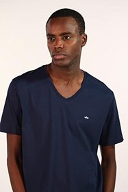 Resim Arma Erkek Giyim Kısa Kollu T-shirt Ar-ma Erkek V Yaka Tişört Basic Regular Fit %100 Pamuk Süprem Baskısız Y22364400101 Lacivert-l1 