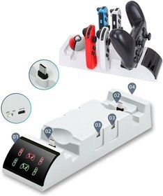 Resim Hobimtek Nintendo İçin Organizatör Stand Şarj Cihazı Tutucu Şarj Unitesi OLED Switch Led Göstergeli TNS-2113 