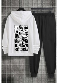 Resim Skullcracked Baskılı Eşofman Takımı Beyaz 