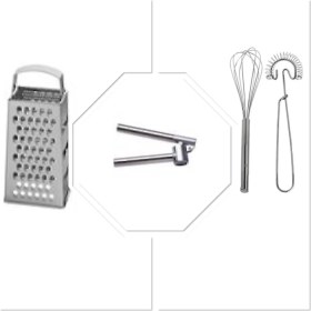 Resim 2'li Çırpıcı, Çelik Rende ve Sarımsak Ezici Seti 