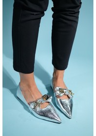 Resim Luvishoes Helsi Gümüş Fiyonklu Kadın Babet Gümüş 