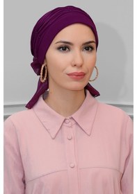Resim Hürrem Bone Şarabi Pratik Hazır Geçmeli Tesettür Bone Sandy Kumaş Incili Pile Çok Renkli 