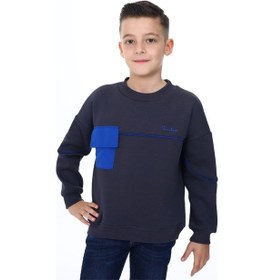 Resim Toontoy Kids Toontoy Erkek Çocuk Cep Detaylı Baskılı Sweatshirt Füme 