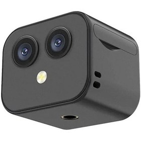 Resim Moveevo Siyah D3 Wifi Kamera, 4k Ultra Hd, İki Lens, 170 Geniş Açı, Gece Görüşü, Uzak Kumanda, Çift Yönlü Konuşma, Manyetik Montaj, Dahili Pil Siyah 