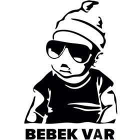 Resim Ne Verelim Size Bebek Var Oto Cam Sticker Siyah 9,5*15 cm 