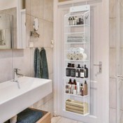Resim Duvara Asılan Banyo Düzenleyici Su Geçirmez Cepli, Kapı Üstü 4/6 Raf Depolama Rafı Dolap, Yatak Odası, Kiler, Kreş İçin - Yer Tasarrufu, Banyo Düzenleyicileri ve Depolama 