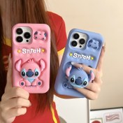 Resim Disney Stitch karakteri ile 3D silikon telefon kılıfı, durdurucu ile birlikte for iphone modelleri 16/15/14/13/12/11/XS/XR/X Plus Pro Max için uygun. Sevimli ve şık bir karikatür ile mükemmel bir hediye seçeneği. 