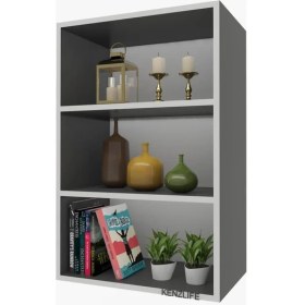 Resim Kenzlife mutfak dolabı ıtır 060.060.30 gri 2 raflı kapaksız ofis banyo kiler evrak kitaplık 