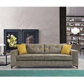 Resim Perla Sofa Konfor Üçlü Kanepe Vizon 