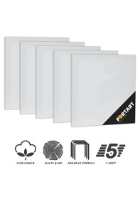 Resim Portart Tuval %100 Pamuk 25x25 Cm 5'li Paket 