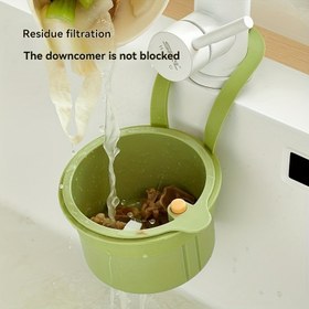 Resim 1 adet Ayarlanabilir Duvara Monte Mutfak Lavabo Sepeti - Delme Gerektirmeyen Asılı Sepet, Atık Suyunu Dökme, Yeşil ve Beyaz Çizgili Desenli Modern Plastik Tasarım, Alan Tasarrufu Sağlayan Tezgah Düzenleyici, Mutfak Lavabo Drenaj Sepeti 