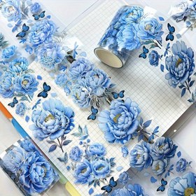 Resim 1 Rulo (3m/100ft) Şakayık & Altın Lazer Kesim PET Dekoratif Maskeleme Bandı - Scrapbooking Sticker, Estetik Ofis Malzemeleri Detaylı Çiçek Desenleri, 6cm Genişlikte Günlükler, Planlayıcılar, Hediye Paketi ve DIY El İşleri İçin Zarafet Washi Bant Alternatifi, Albüm Stickerları,Sevimli Stickerlar 